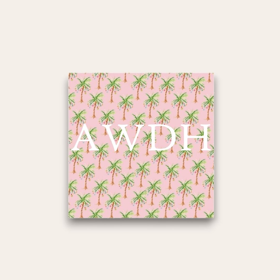 AWDH x DJPCo Palm Tree Christmas Paper Coaster (Pink)