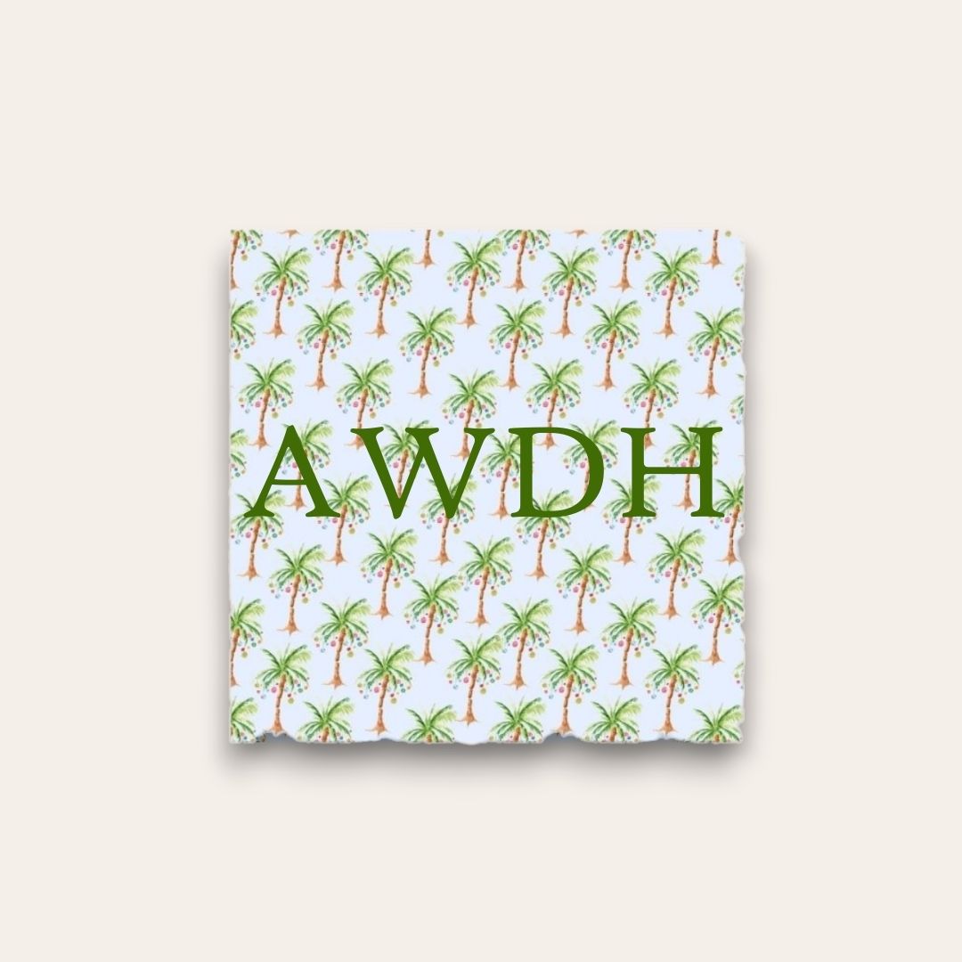 AWDH x DJPCo Palm Tree Christmas Paper Coaster (Blue)