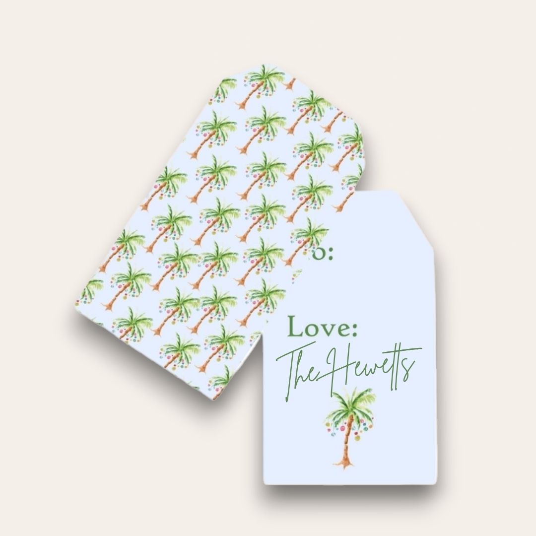 AWDH x DJPCo Palm Tree Christmas Big Gift Tags (Blue)