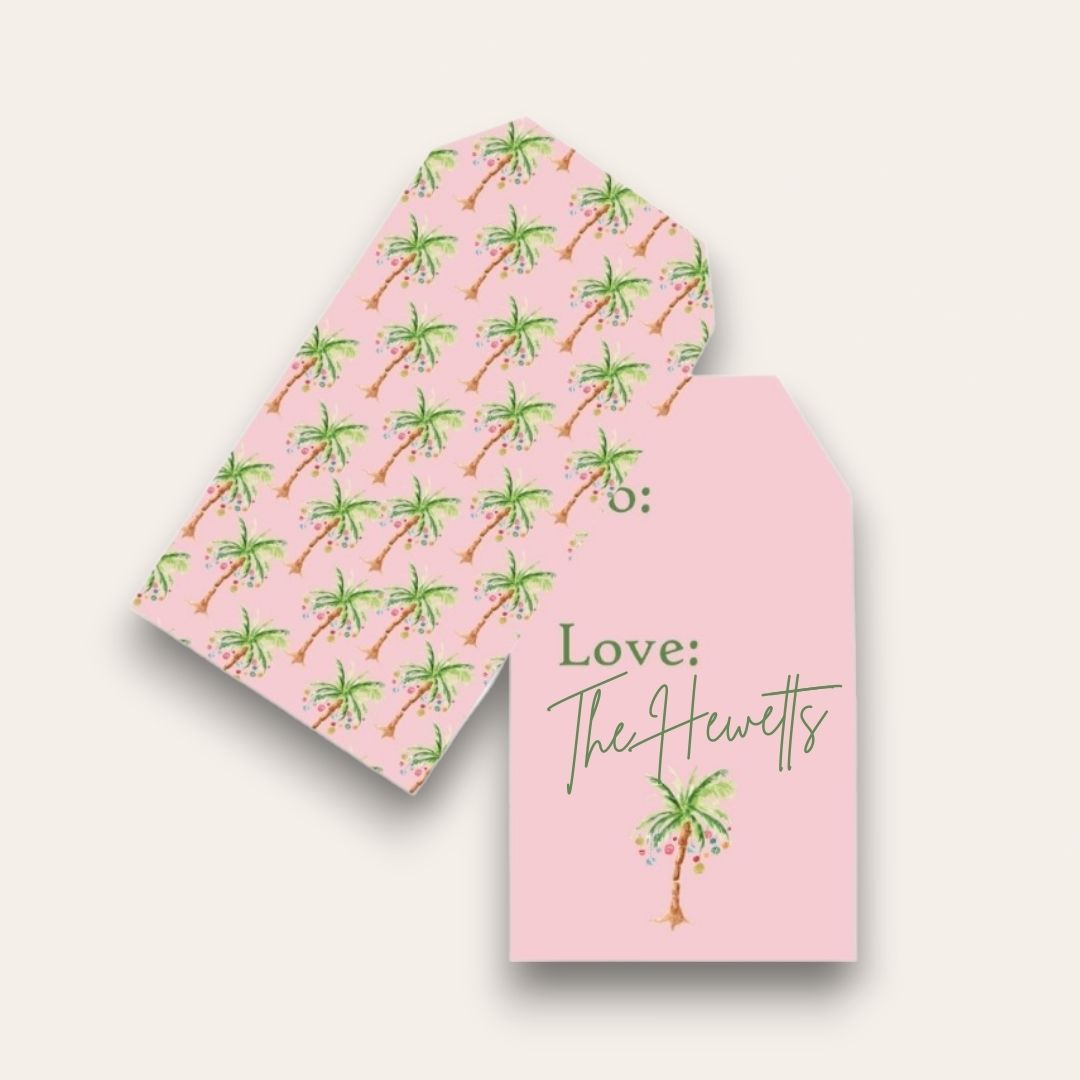 AWDH x DJPCo Palm Tree Christmas Big Gift Tags (Pink)