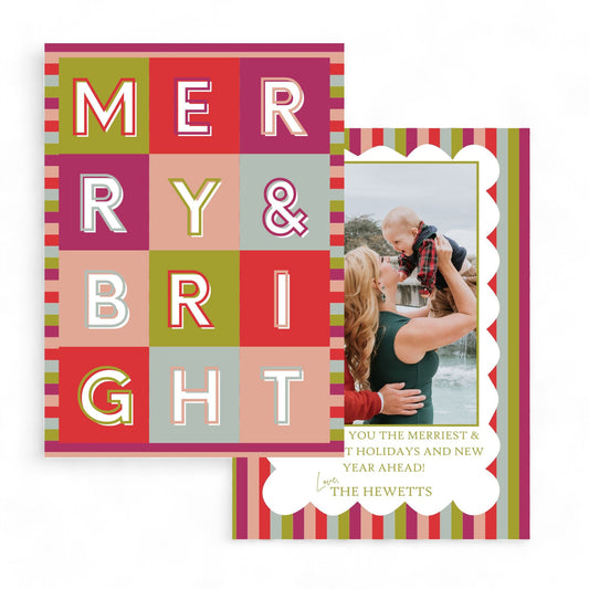 AWDH x DJPCo Merry & Bright Squares Holiday Card (MultiColor)