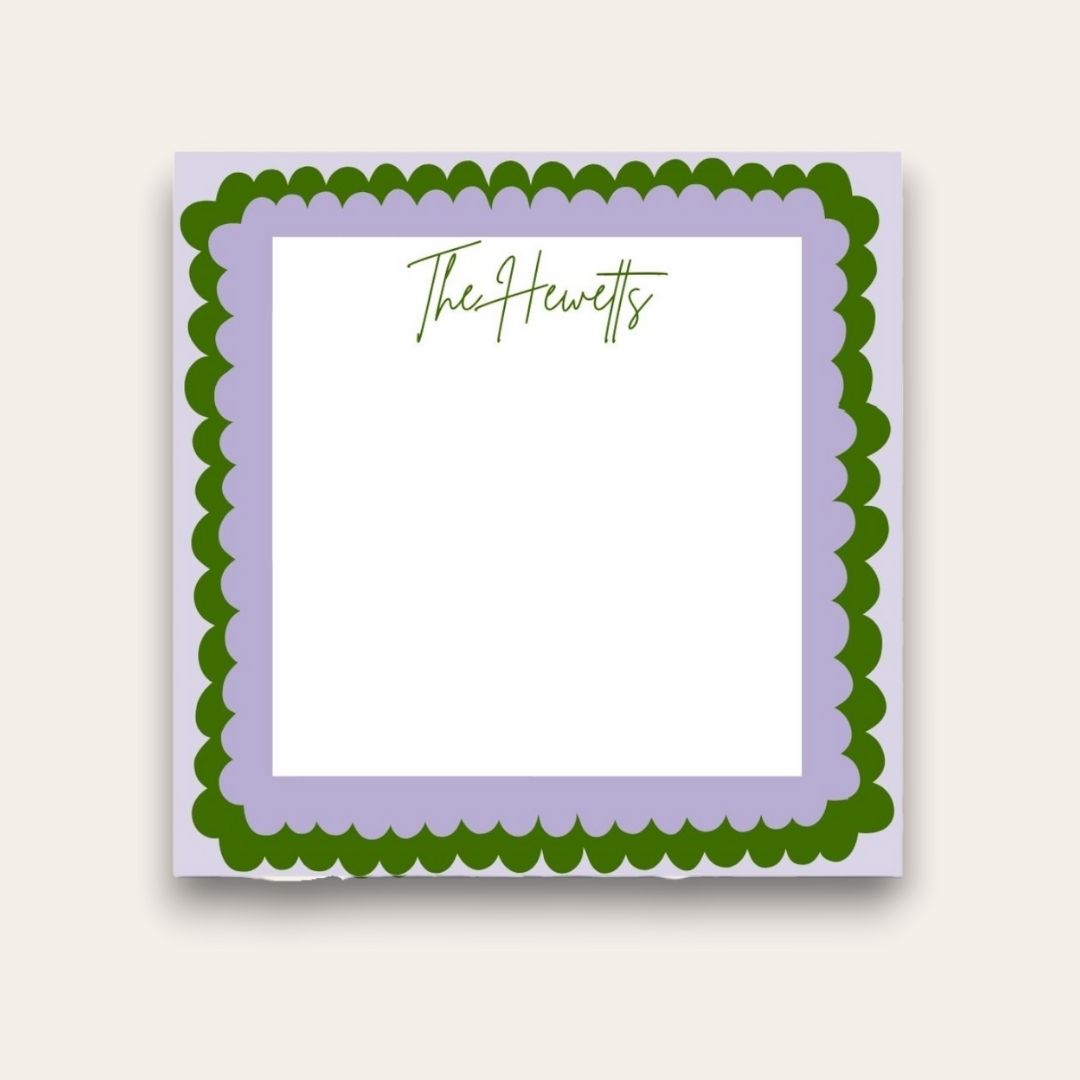 Scallop & Bright Holiday Card Baby Chunk Notepad (Lilac & Emerald)