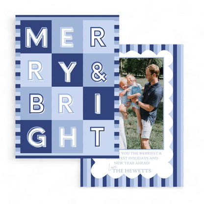 AWDH x DJPCo Merry & Bright Squares Holiday Card (Blue)