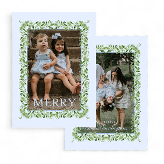 Candy Cane Garland made of Greenery Holiday Card