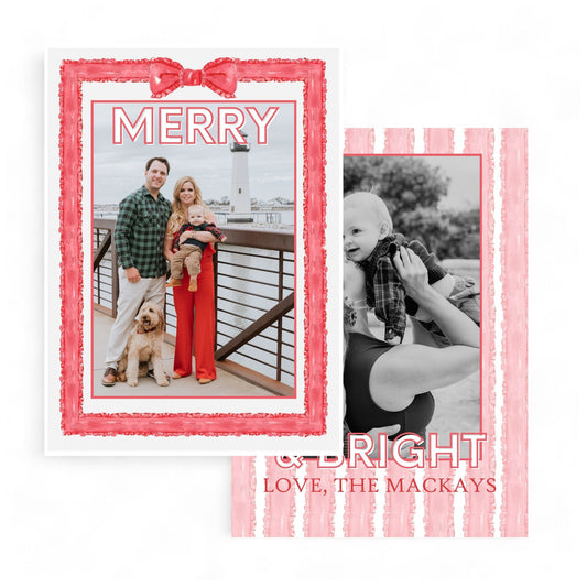 Big Red Ribbon & Bow Holiday Card