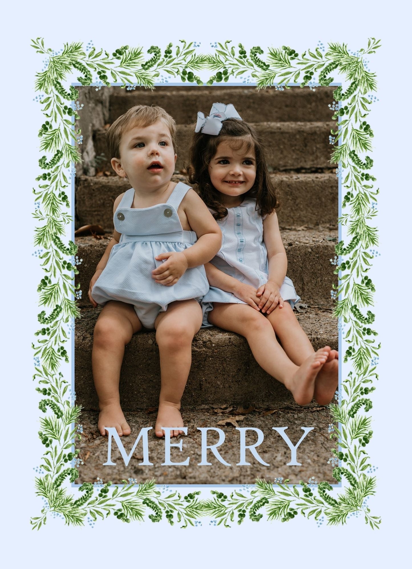 Candy Cane Garland made of Greenery Holiday Card