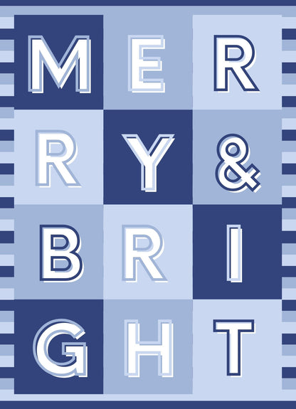 AWDH x DJPCo Merry & Bright Squares Holiday Card (Blue)