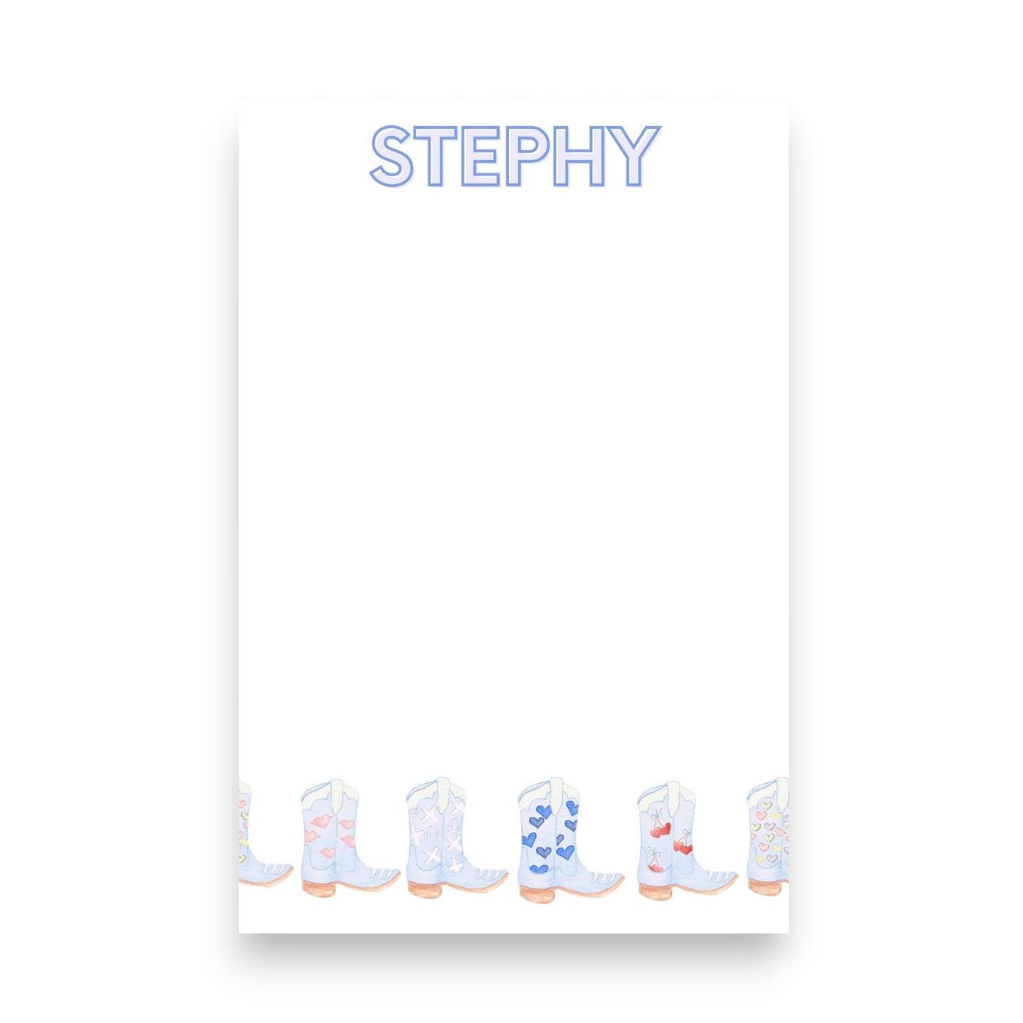 Blue Boots Skinny Chunk Notepad