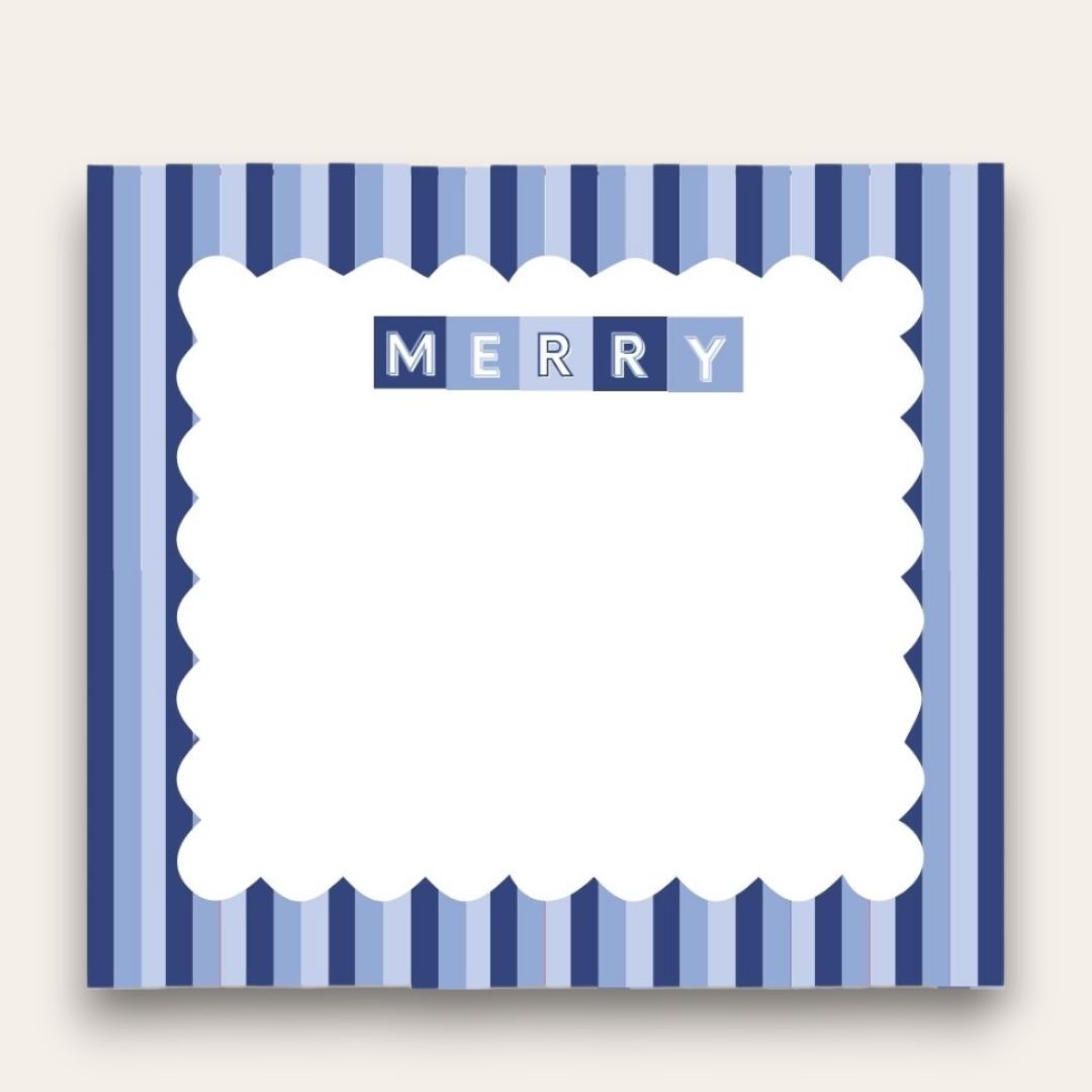 AWDH x DJPCo Merry & Bright Squares Holiday Card Big Chunky Notepad (Blue)