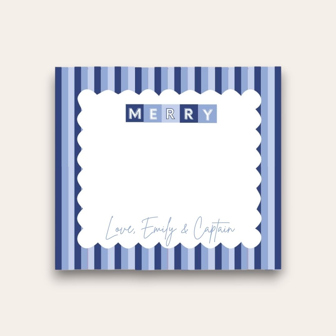 AWDH x DJPCo Merry & Bright Squares Baby Chunk Notepad (Blue)