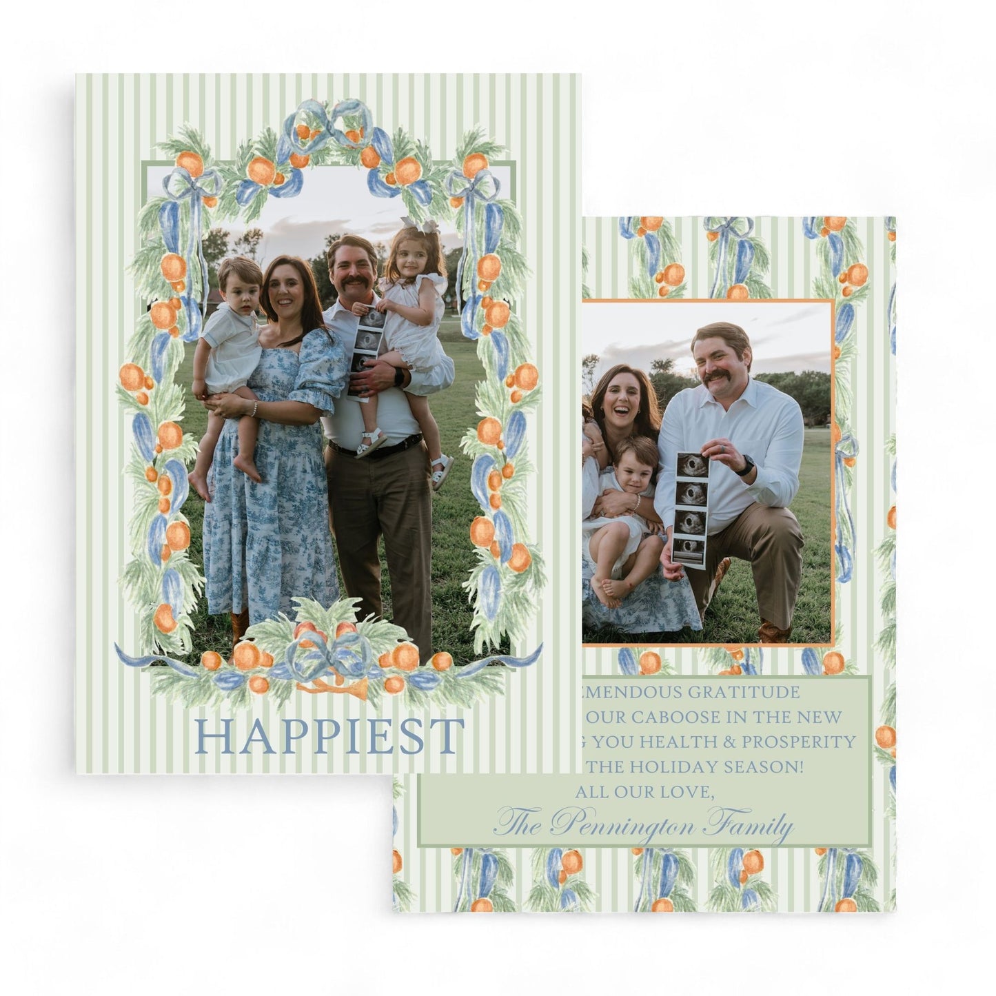 Orange Garland Arch Holiday Card