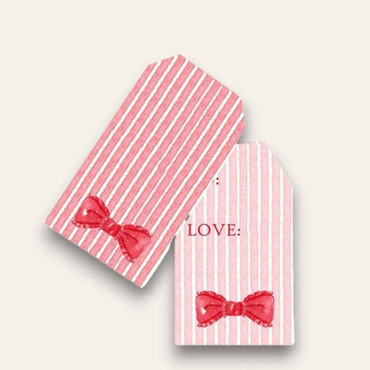 Big Red Ribbon & Bow Big Gift Tags