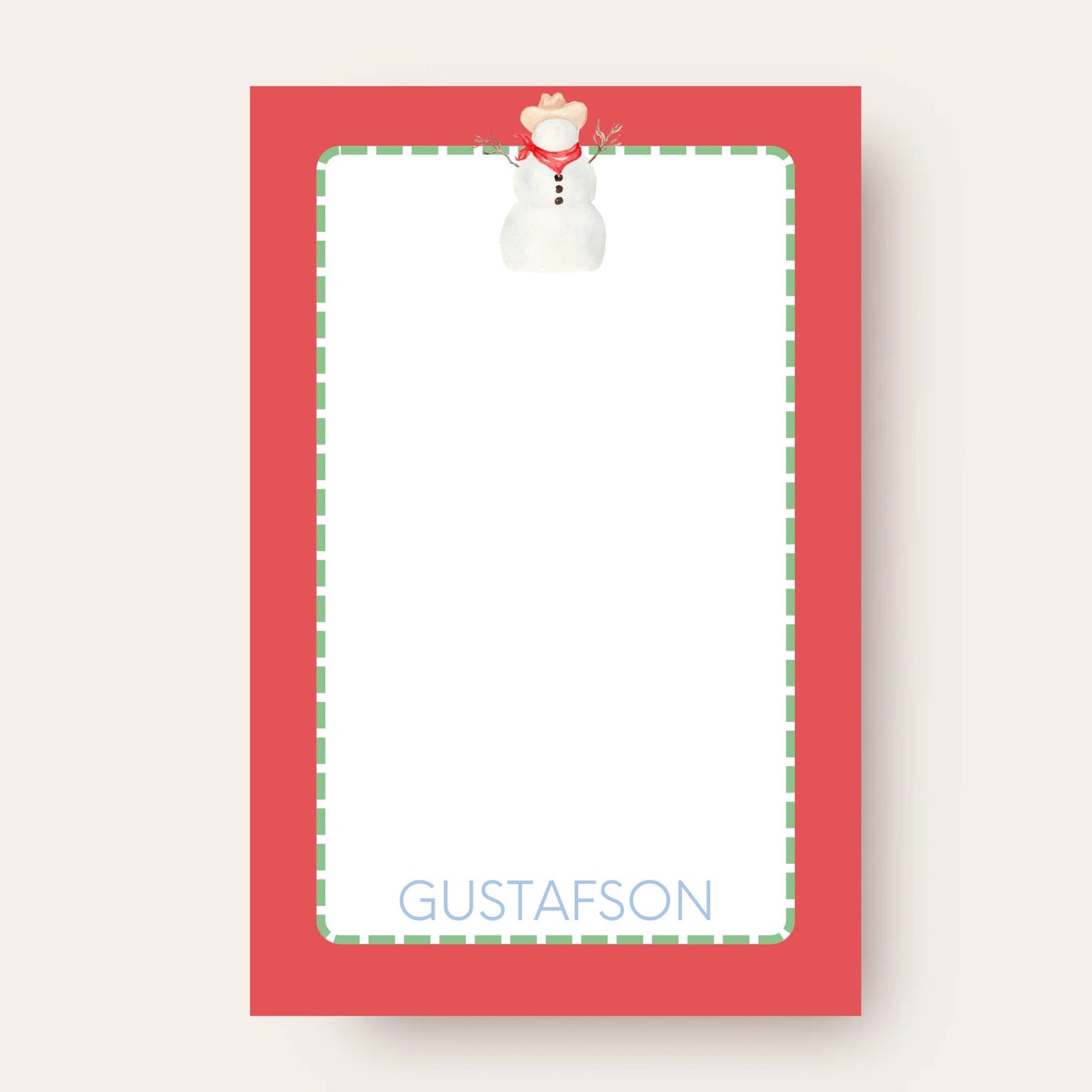 Red Border Cowboy Snowman Skinny Chunk Notepad