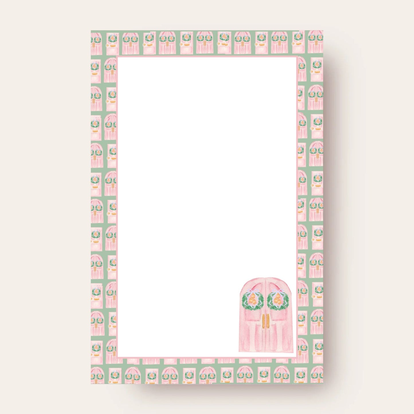 Happy Holiday Doors Skinny Chunk Notepad (Pink Edition)