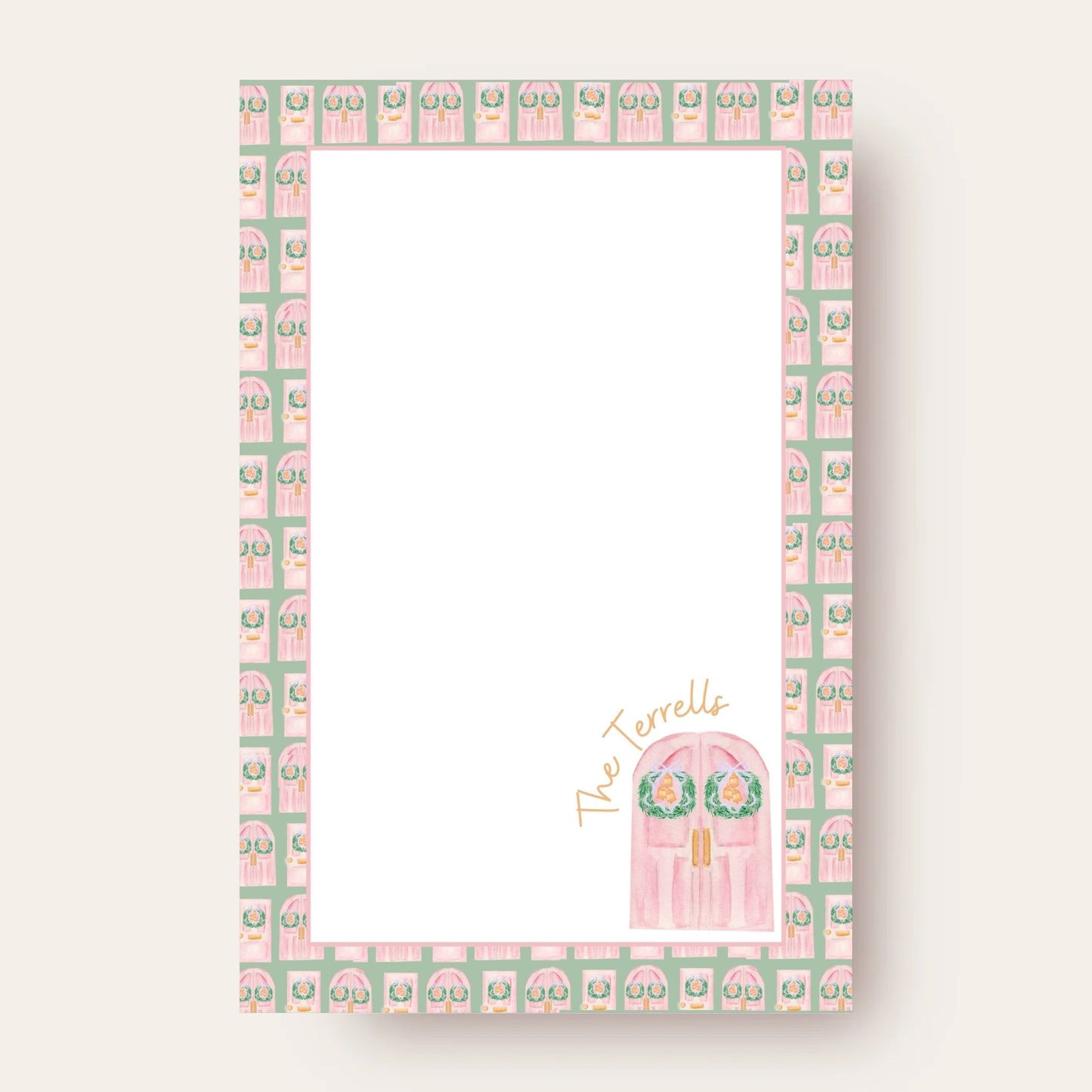 Happy Holiday Doors Skinny Chunk Notepad (Pink Edition)