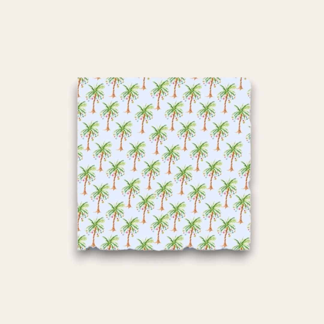 AWDH x DJPCo Palm Tree Christmas Paper Coaster (Blue)