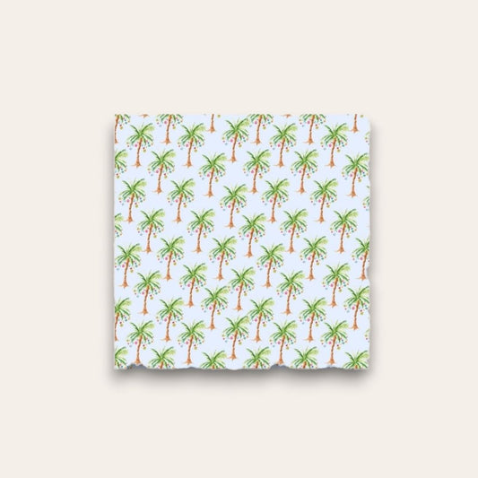 AWDH x DJPCo Palm Tree Christmas Paper Coaster (Blue)