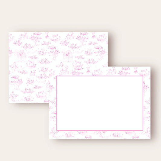 Pink Toile Stationery Set