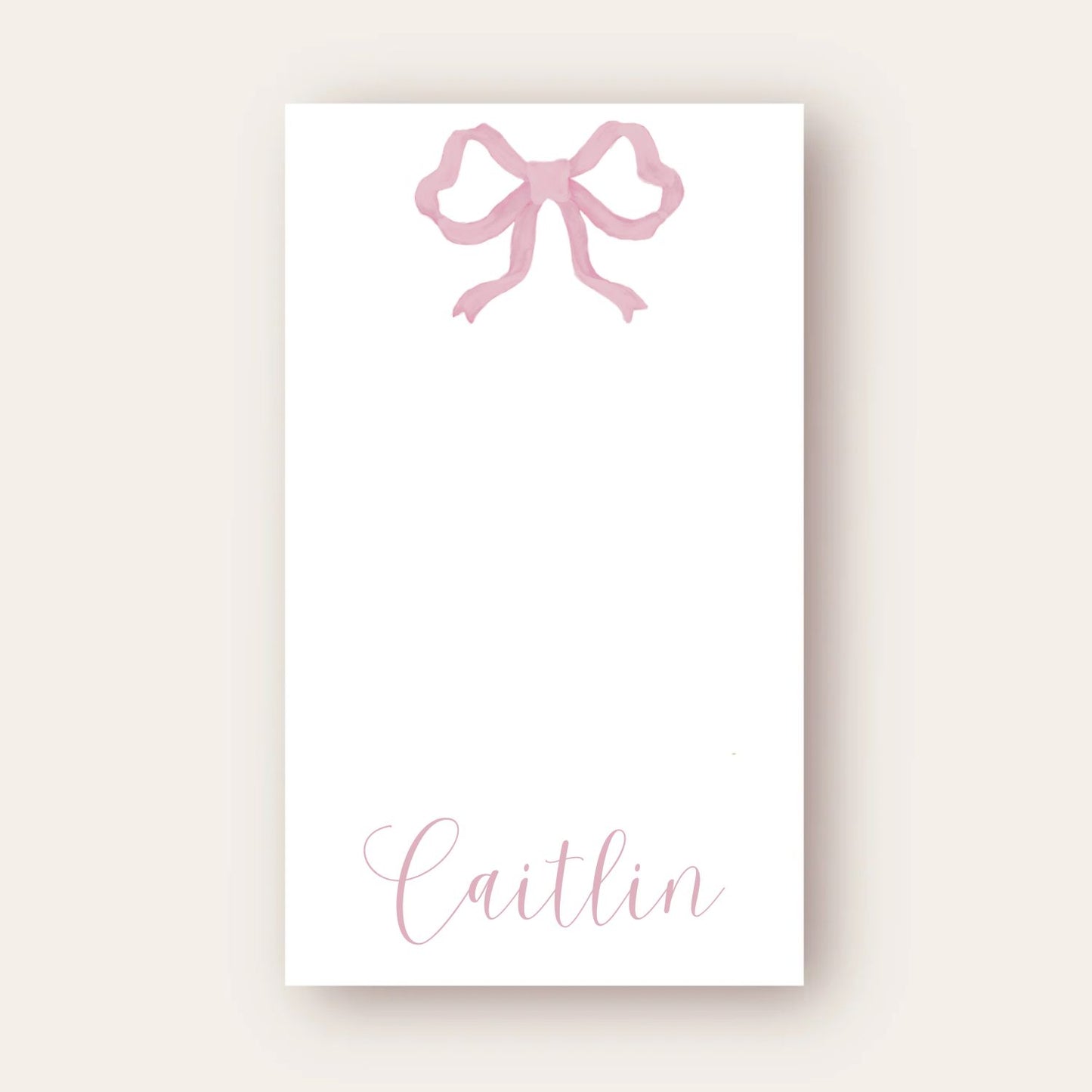 Pink Bow Skinny Chunk Notepad