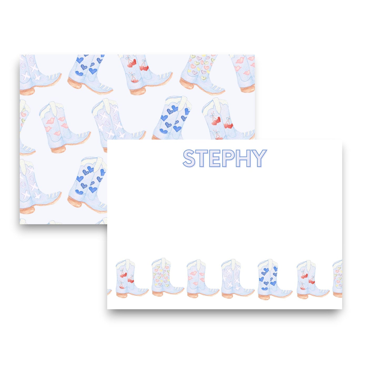 Blue Boots Stationery Set