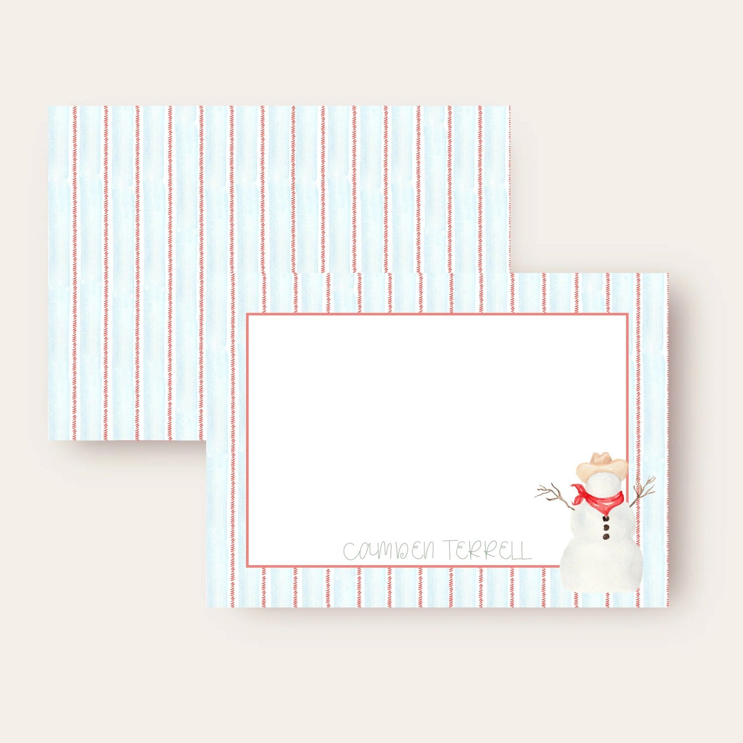 Cowboy Snowman Stationery Set