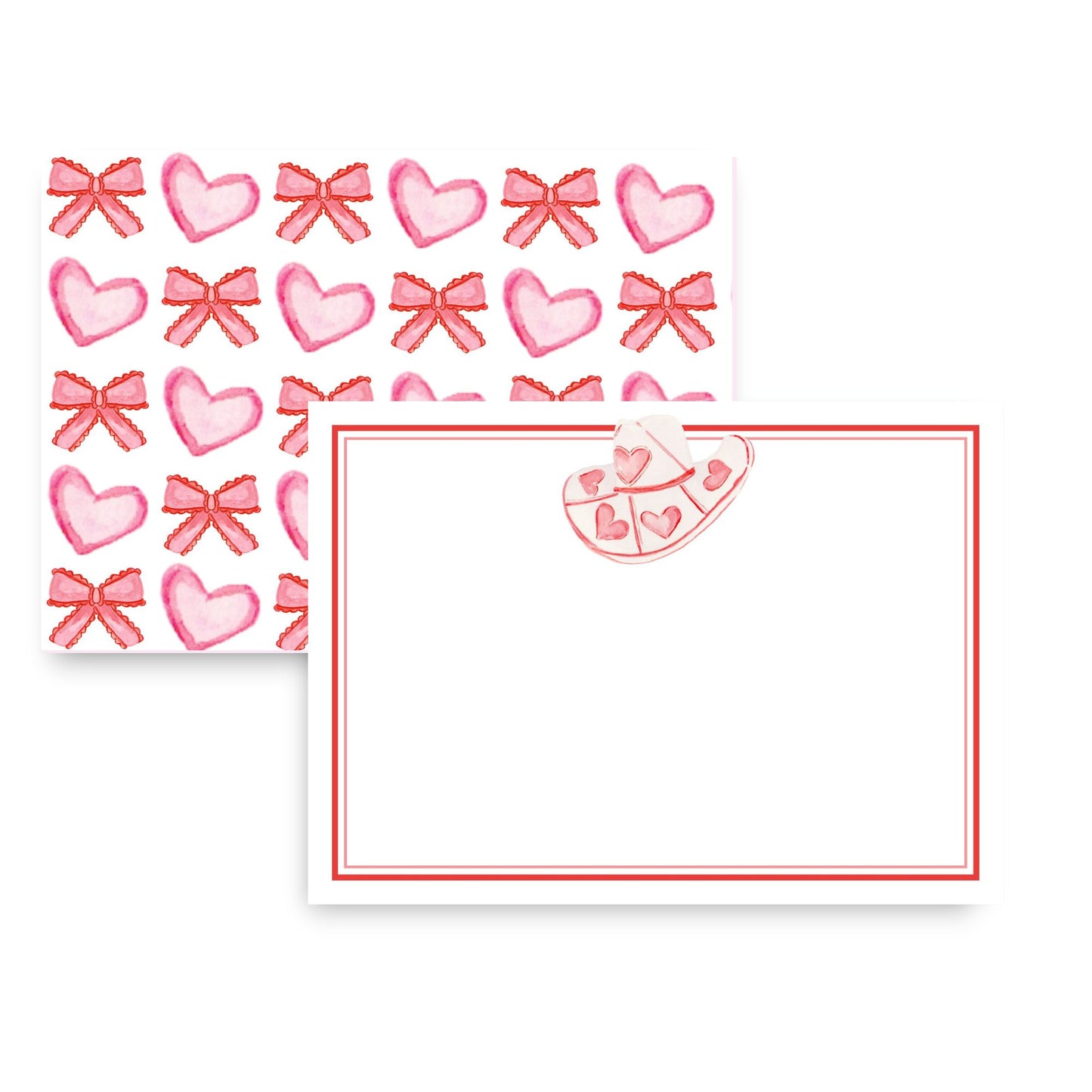 XO Bows & Hearts Cowboy Hat Stationery Set