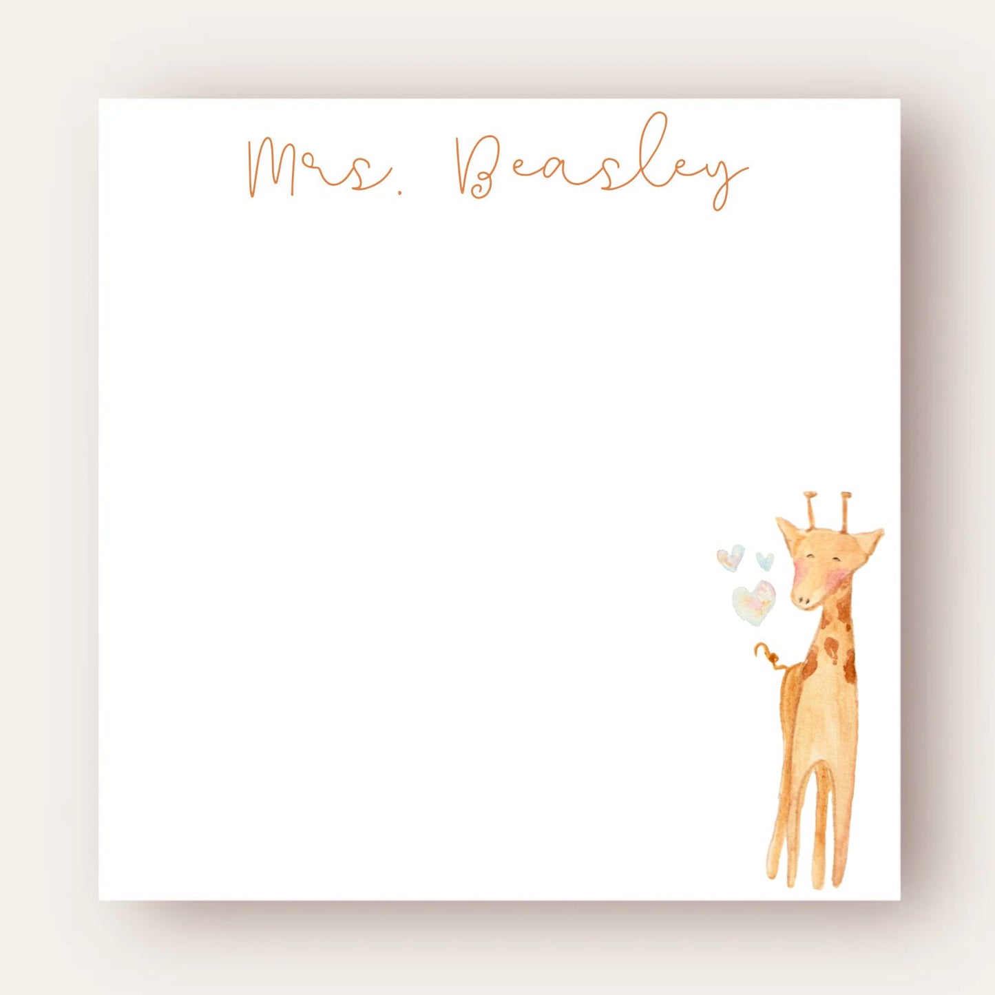 Lovely Giraffe Big Chunky Notepad