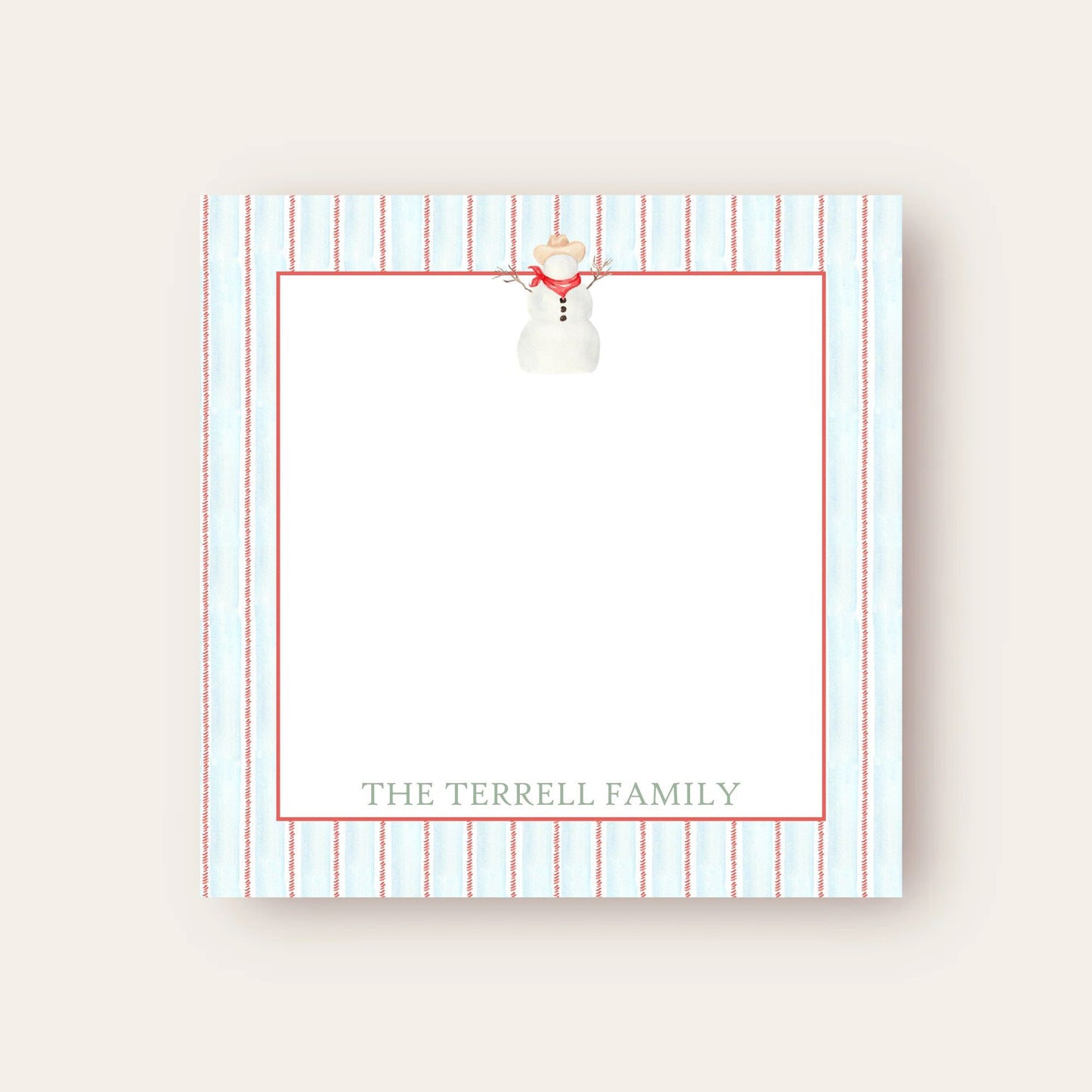 Cowboy Snowman Baby Chunk Notepad