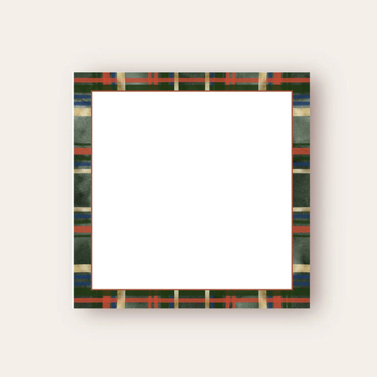 AWDH x DJPCo Dark Green Plaid Baby Chunk Notepad